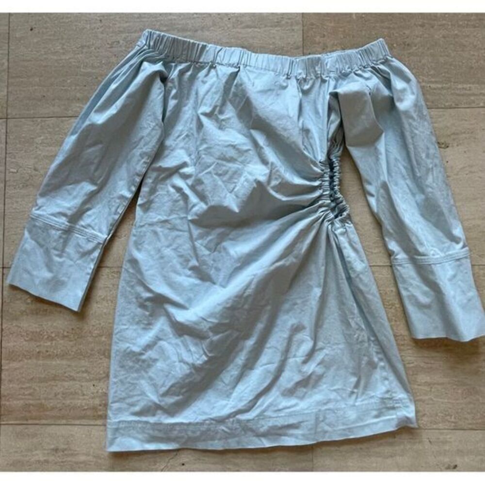 Light Blue Off-Shoulder NAKD Ruched top Long Sleeves Party Wear NWT size 42 US10